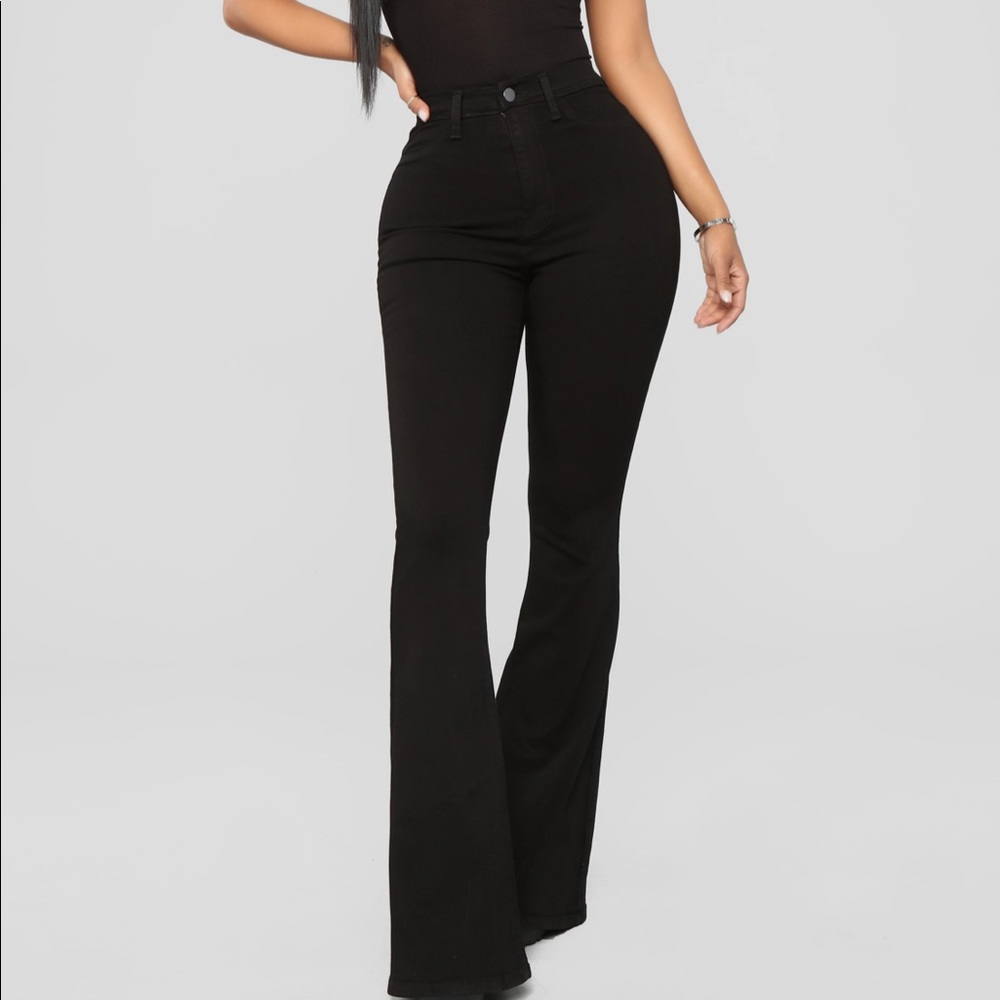 Fashion Nova Flare Black Jeans